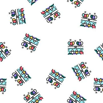Pool kids party vector seamless pattern Stock Illustration