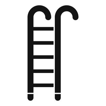 Pool ladder with handrail providing safe access for swimmers Stock Illustration