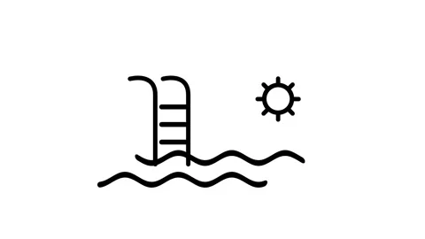 Pool Ladder Icon Stock Footage 343508242