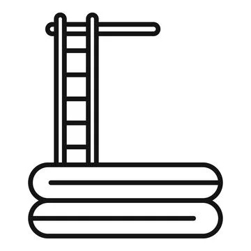Pool ladder icon outline vector. Water park Ilustración de archivo