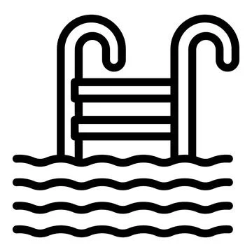 Pool ladder icon on white background Stock Illustration