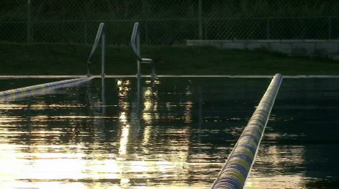 Pool ladder reflections Stock Footage 309594