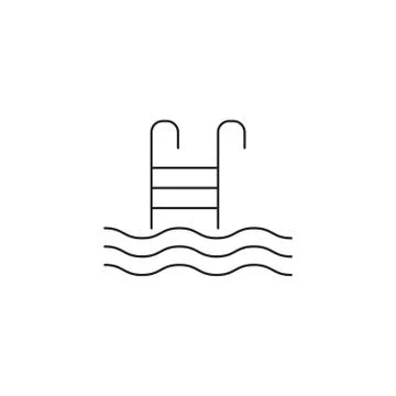 Pool with ladder solid icon, swimming Stock Illustration