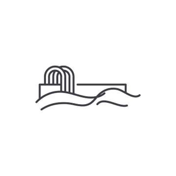 Pool line icon concept. Pool vector linear illustration, symbol, sign 스톡 일러스트