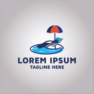Pool logo design idea and inspiration Stock Illustration