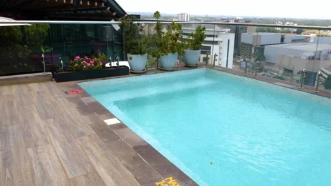 Pool on a luxurious hotel Video stock 151144856
