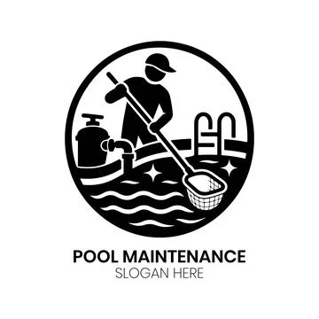 Pool Maintenance Logo Professional Clean Stock Illustration