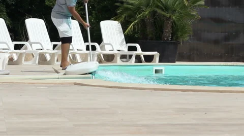 Pool Maintenance Works Stock Footage 51016272