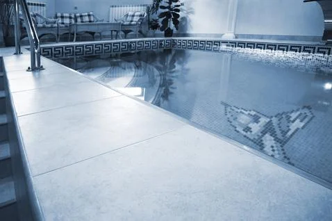 Pool in modern hotel Stock Photos