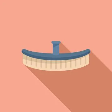 Pool mop brush icon flat . Water net 스톡 일러스트