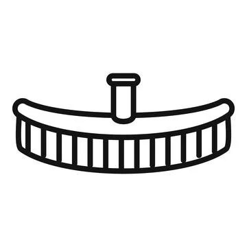 Pool mop brush icon outline . Water net Stock Illustration