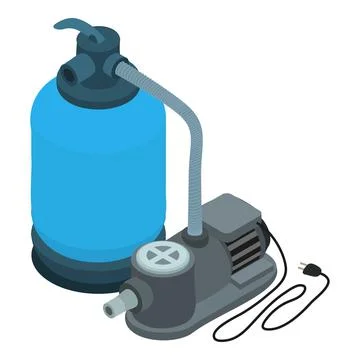 Pool motor pump icon, isometric style Illustrazione stock