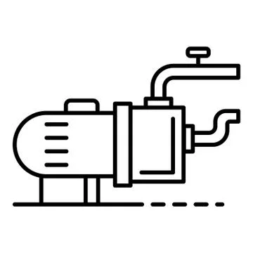 Pool motor pump icon, outline style Illustrazione stock