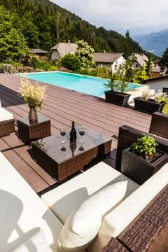 Pool in the mountains Stock Photos