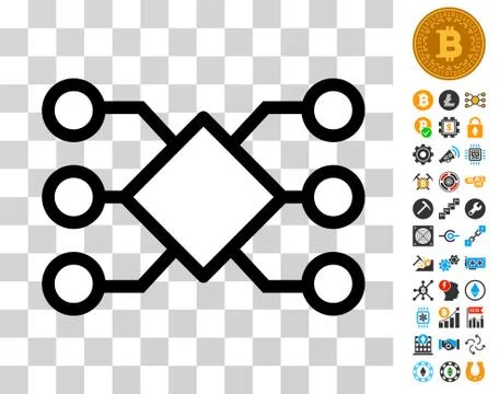 Pool Network Connections Icon with Bonus Illustrazione stock