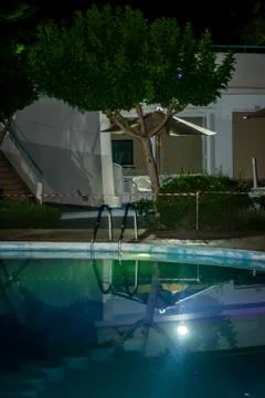 A pool on the night Stock Photos