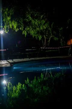 A pool on the night Stock Photos