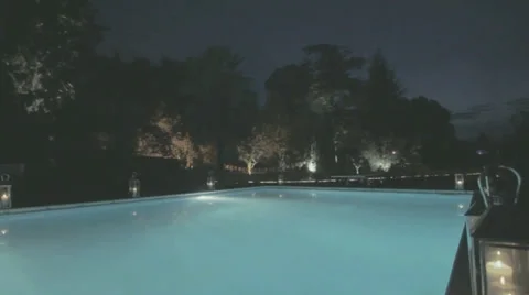 Pool night shot Stock Footage 35905727