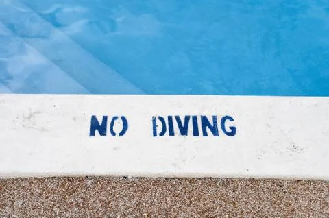 Pool no diving warning sign Stock Photos