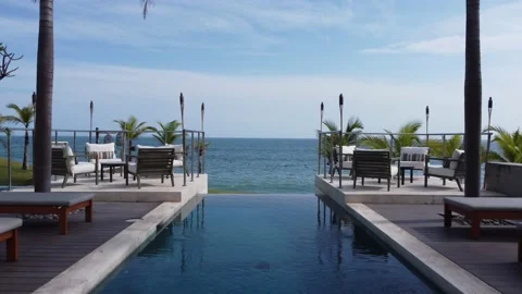 Pool with ocean front Video stock 167138861