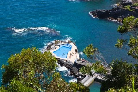 Pool at the ocean Stock Photos