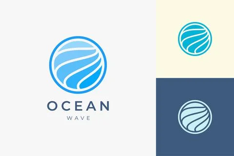 Pool or water logo template in abstract shape Stock Illustration