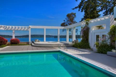 Pool over water Stock Photos