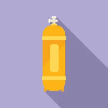 Pool oxygen tank icon flat . Cleaning pool Stock Illustration