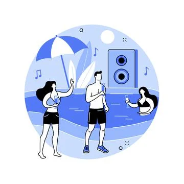 Pool party abstract concept vector illustration. 스톡 일러스트