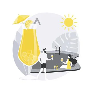 Pool party abstract concept vector illustration. Stock Illustration