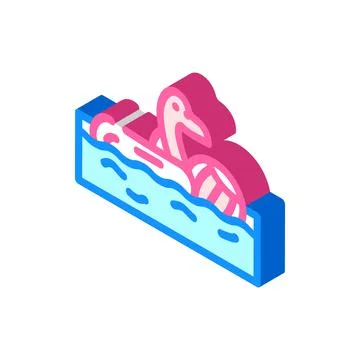 Pool party event isometric icon vector illustration Stock Illustration