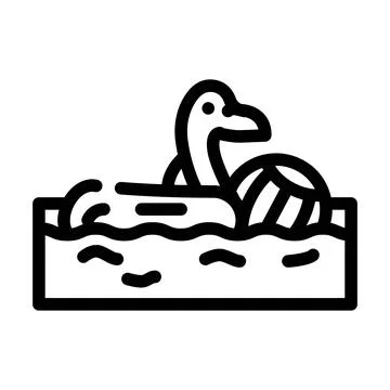 Pool party event line icon vector illustration Stock Illustration