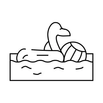 Pool party event line icon vector illustration Stock Illustration