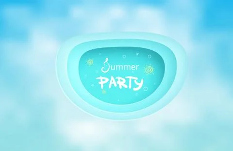 Pool party horizontal  flyer. Template for holiday design. Banner for event i Stock Illustration