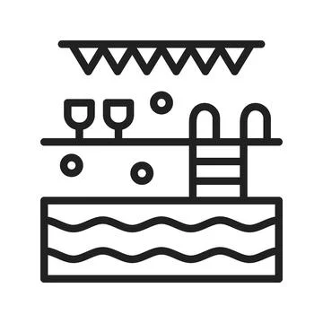 Pool Party Icon Image. Stock Illustration