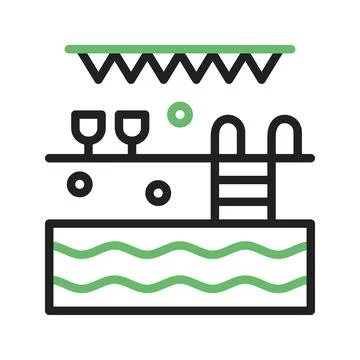 Pool Party Icon Image. Stock Illustration