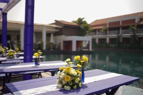 Pool Party Setup at Goa. Foto stock