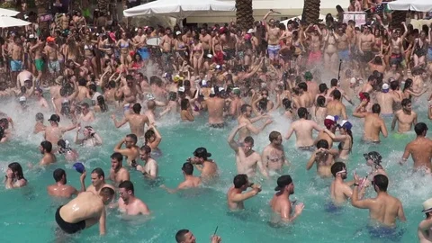 Pool party Slow Motion Stock Footage 74786660