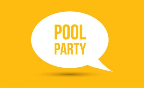Pool party speech bubble vector illustration. Communication speech bubble w.. Stock Illustration