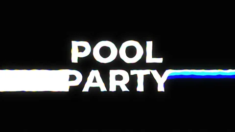 Pool party text. Colorful stretch typography text. Party in retro style. 4k Stock Footage 155382576