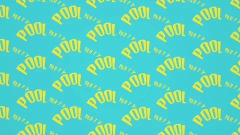 Pool party text kinetic typography. Summer vacation, fun holiday, summertime Stock Footage 128554937