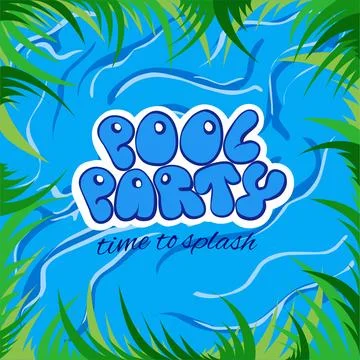 Pool party time to splash Illustrazione stock