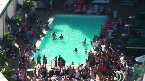 Pool Party Timelapse HD Stock Footage 481373