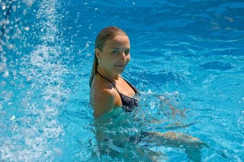 In pool Stock Photos