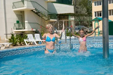 In the pool Stock Photos