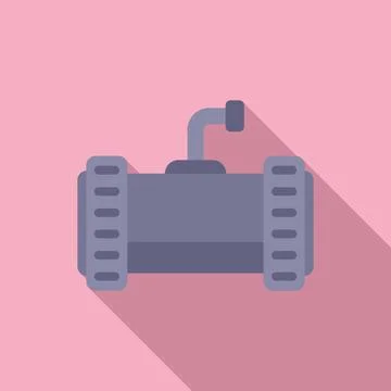 Pool pipe icon flat vector. Water construction Stock Illustration