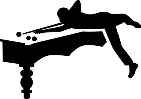 Pool Player Table Silhouette Stock Illustration