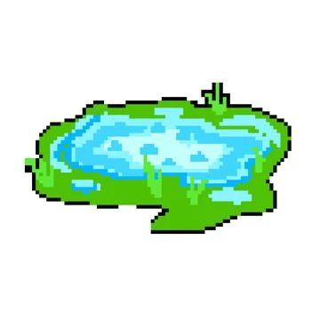 Pool puddle pixel art vector illustration 스톡 일러스트