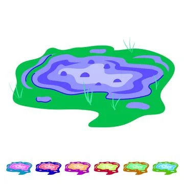 Pool puddle vector cartoon graphic Stock Illustration