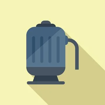 Pool pump icon flat . Cleaning service Stock Illustration